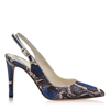 Pantofi Eleganti Dama Candy Snake Skin Blue F1