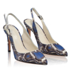 Pantofi Eleganti Dama Candy Snake Skin Blue F2