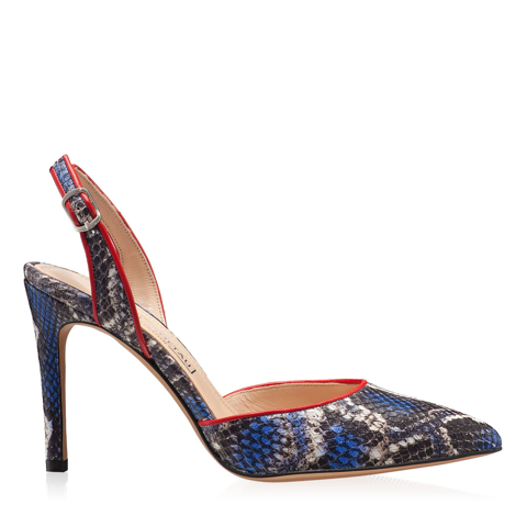 Pantofi Decupati Ela Snake Skin Blue F1