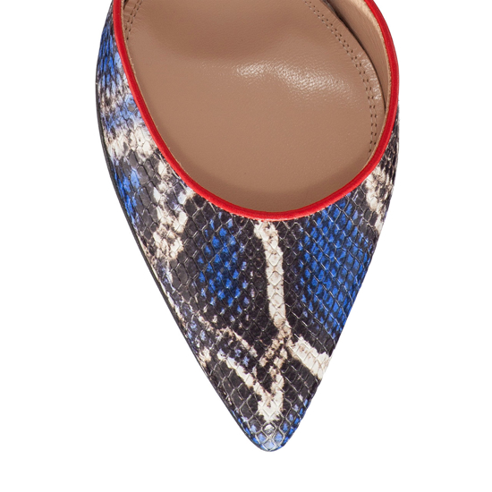 Pantofi Decupati Ela Snake Skin Blue F5